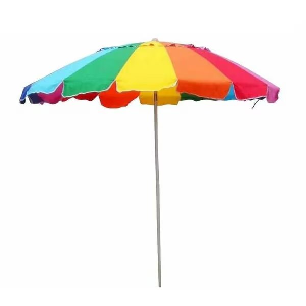 Rainbow  Colored Beach Umbrella, 8 Foot, with Sand Anchor, Impact Canopy, Mfr#: 480019901