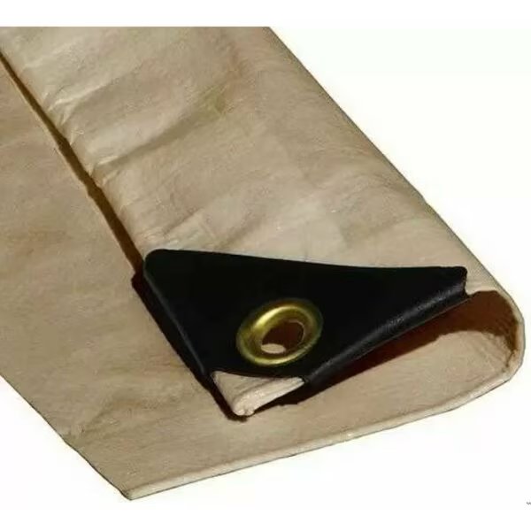 20 ft x 24 ft Heavy Duty 12 Mil Tarp, Tan, Reinforced Polyethylene, Tarps Now, Mfr#: CSP12T-2024