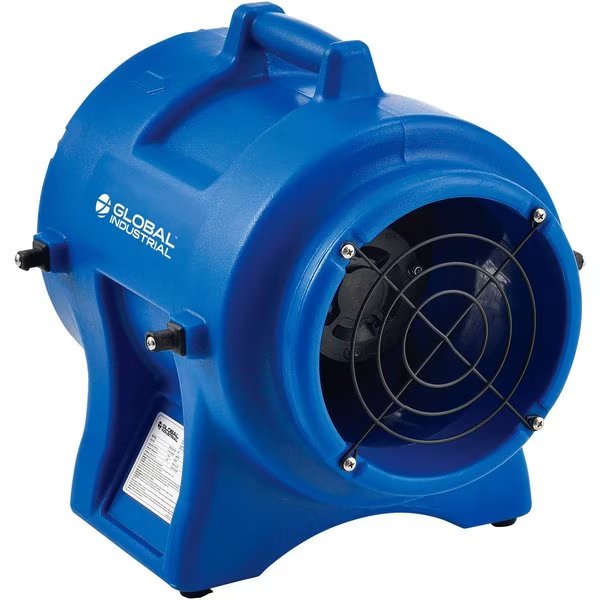 8 Confined Space Vent Fan, Rotomold Plastic, 1/3HP, 1000 CFM, Blue, Global Industrial, Mfr#: 293034