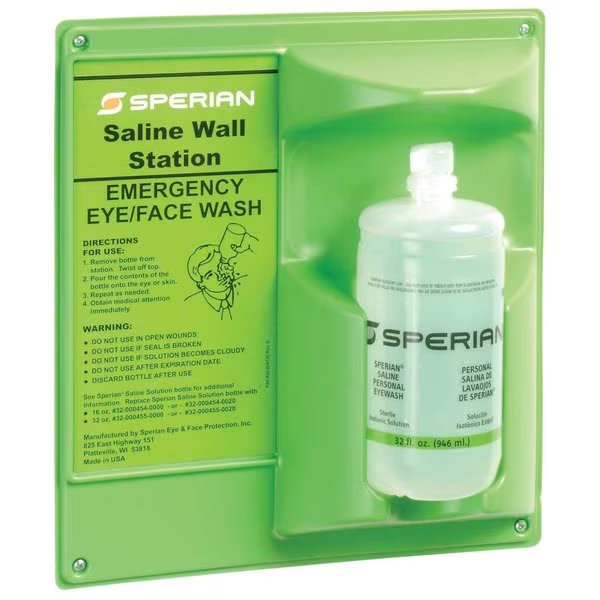 32 Oz., Eye And Face Wash Single Bottle Station, Honeywell Safety Products, Mfr#: 32-000461-0000