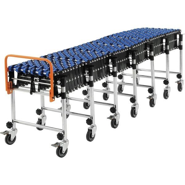 6'2 to 24'8 Portable Flexible & Expandable Conveyor - Nylon Skate Wheels - 175 Lbs. Per Foot, Global Industrial, Mfr#: 168110
