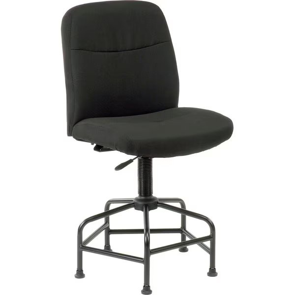 Big & Tall Stool Without Arms, Fabric, Black, Global Industrial, Mfr#: 506547