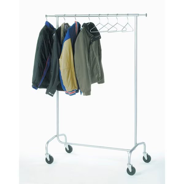 65-1/2H Mobile Chrome Coat Rack, Hangers Sold Separately, Global Industrial, Mfr#: 506584