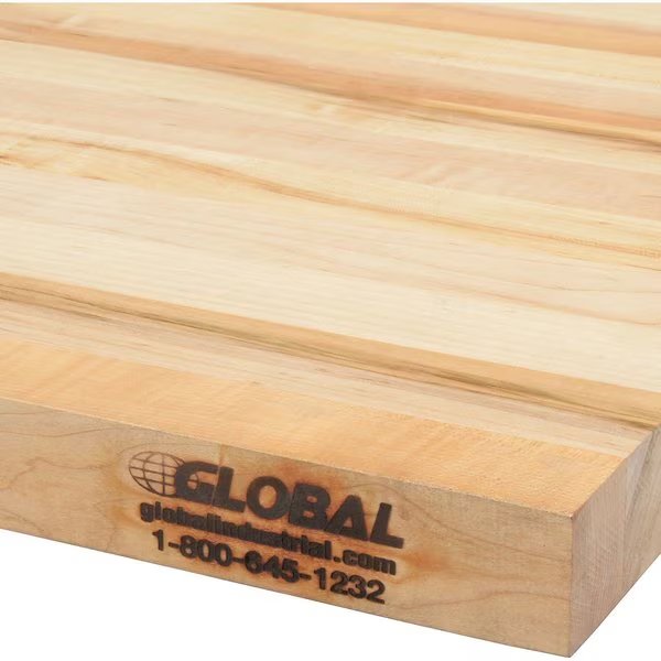 Workbench Top - Maple Butcher Block Square Edge, 96 W x 36 D x 1-3/4 Thick, Global Industrial, Mfr#: 601180