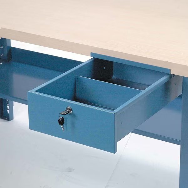 10-3/4W x 18D x 4-1/4H Workbench Steel Drawer, Blue, Global Industrial, Mfr#: 606797BL