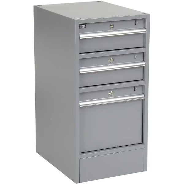3 Drawer Workbench Pedestal W/Built-In Base, Global Industrial, Mfr#: 606960