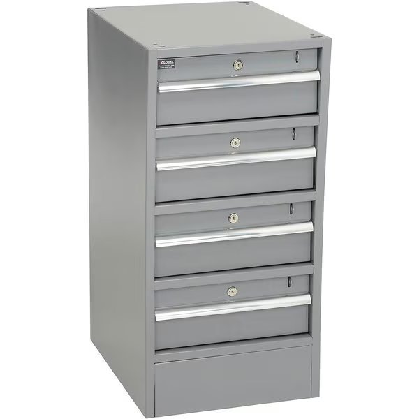 4 Drawer Workbench Pedestal W/Built-In Base, Global Industrial, Mfr#: 606961
