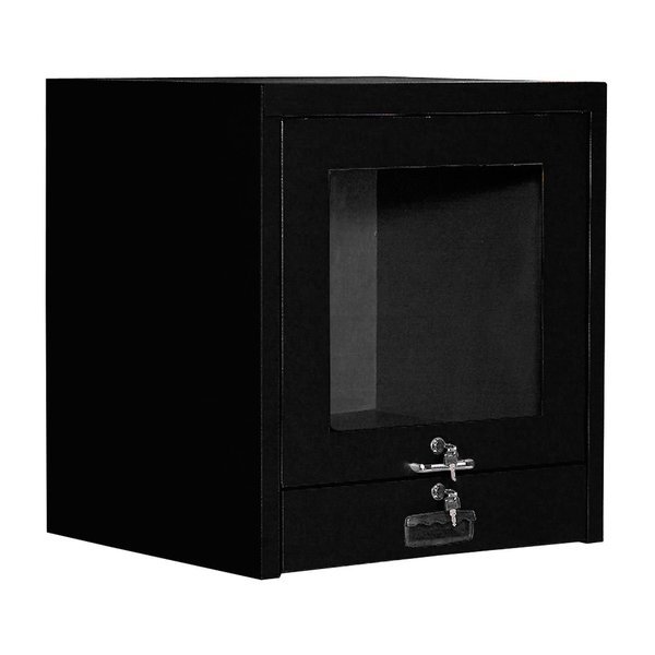 Counter Top CRT Security Computer Cabinet, Black, 24-1/2W x 22-1/2D x 27H, Global Industrial, Mfr#: 607294BK