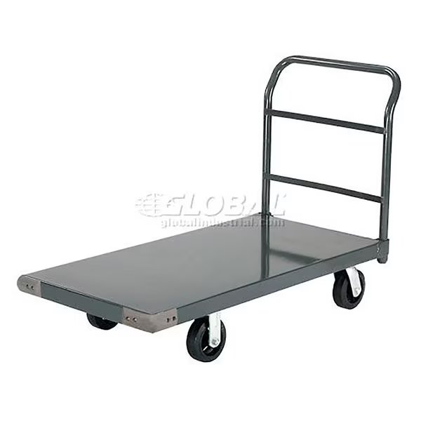 Platform Truck w/Steel Deck, 4 Rubber Casters, 60 x 30, 2000 Lb. Capacity, Global Industrial, Mfr#: 952127