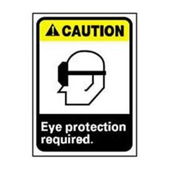 NMC Graphic Signs - Caution Eye Protection Required - Plastic 7W X 10H, National Marker Co, Mfr#: CGA10R
