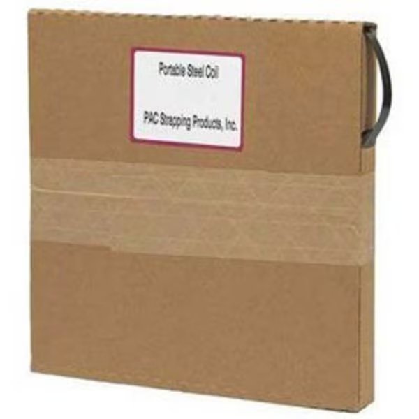 Replacement Steel Strapping Coils in Self Dispensing Carton, 1/2in x .020in x 200'in, Pac Strapping, Mfr#: 1/2X.020 CP-PAC
