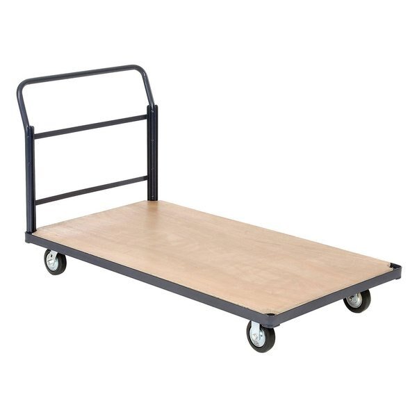 Steel Bound Platform Truck w/Wood Deck, 60 x 30, 5 Rubber Casters, 1400 Lb. Capacity, Global Industrial, Mfr#: 241709