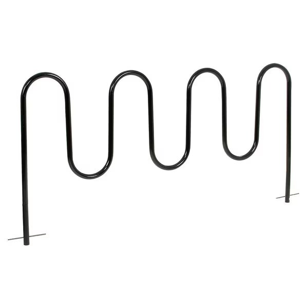 Wave Bike Rack, Black, Below Ground Mount, 9-Bike, Global Industrial, Mfr#: 652779G