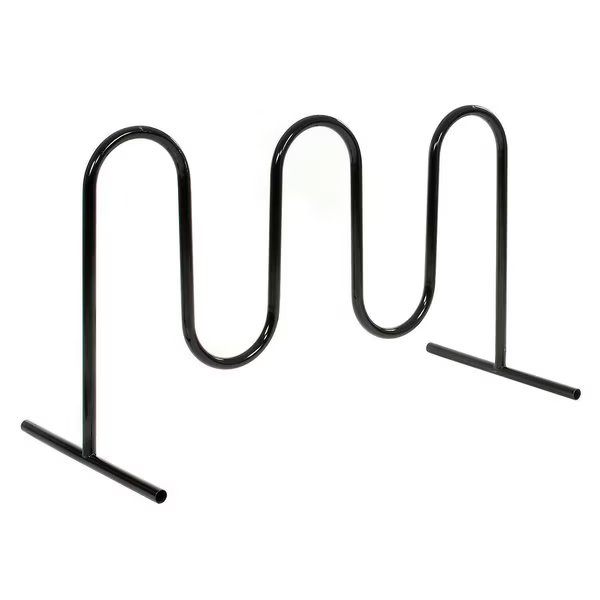 Wave Bike Rack, Black, Free Standing, 7-Bike, Global Industrial, Mfr#: 652778F