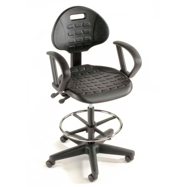 5-Way Adjustable Ergonomic Stool With Loop Armrests Black, Global Industrial, Mfr#: 250627