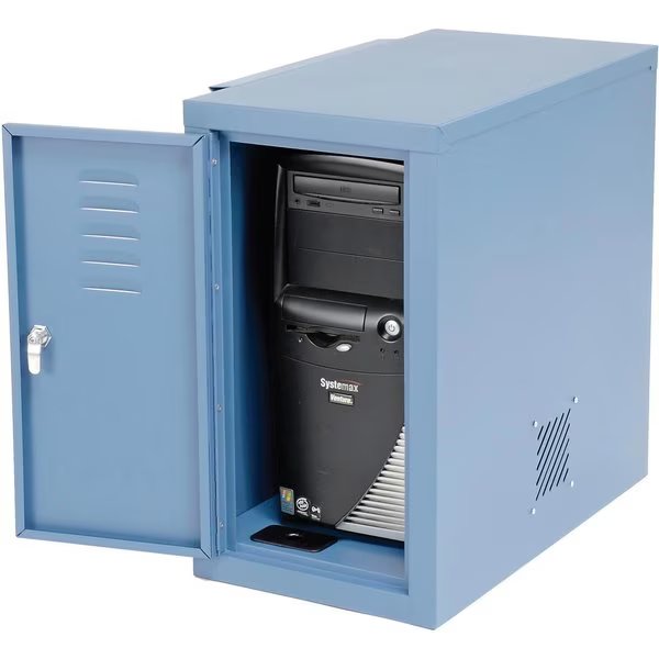 Computer Cabinet Side Car, Blue, 12W x 22-1/2D x 21-1/2H, Global Industrial, Mfr#: 242299BL