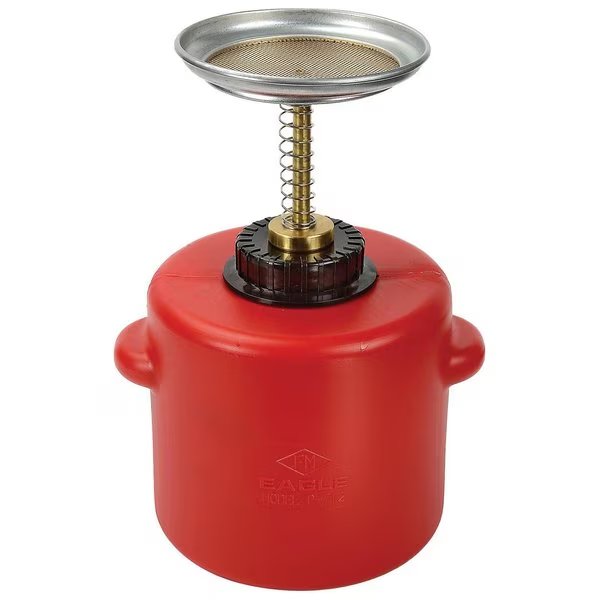 Eagle P-712 Safety Plunger Can, 2 Quart Polyethylene, Eagle Mfg, Mfr#: P712