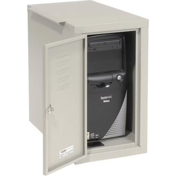 Computer Cabinet Side Car, Gray, 12W x 22-1/2D x 21-1/2H, Global Industrial, Mfr#: 253700GY