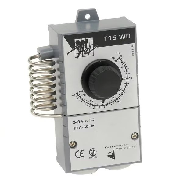 Vostermans Mechanical Thermostat For Fan Or Heater Single Pole, Multifan, Mfr#: TT15WDCAM1C