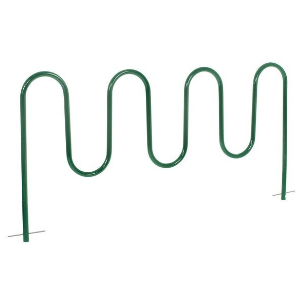 Wave Bike Rack, Green, Below Ground Mount, 9-Bike, Global Industrial, Mfr#: 652779GGN