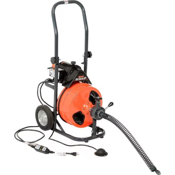 Mini-Rooter XP Drain/Sewer Cleaning Machine W/ 75' x 3/8Cable & 4 Pc Cutter Set, , General Wire, Mfr#: P-XP-B