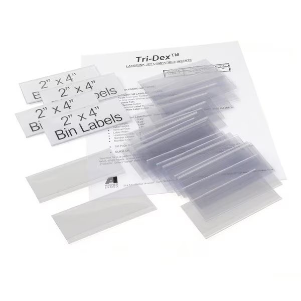Tri-Dex Label Holder 2 x 4 for Stacking Bin, 25PK, Aigner Index, Mfr#: TR-2400