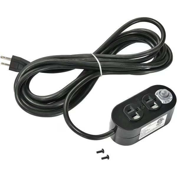 Dual Sided Electrical Outlet, 15'L Cord, 4 Outlets, Global Industrial, Mfr#: 249854
