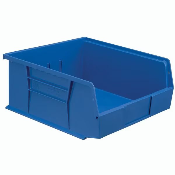 Hang & Stack Storage Bin, Plastic, 11 in W, 5 in H, Blue, Blue, Mfr#: QUS235BL**