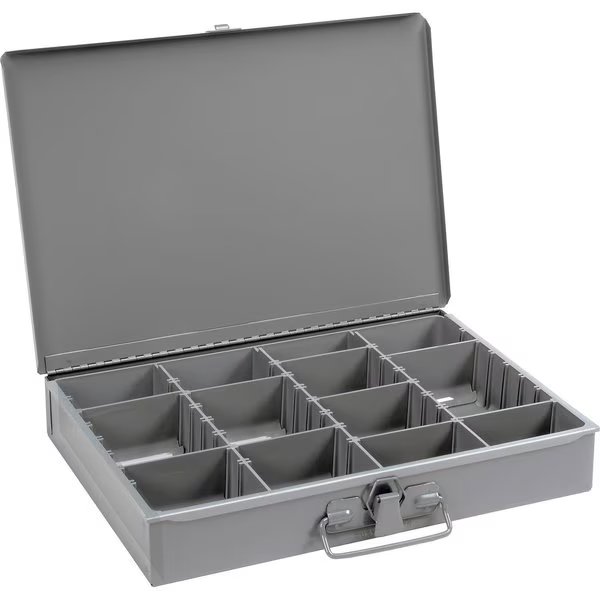Durham Steel Scoop Compartment Box, Adjustable Compartment, 13-3/8 x 9-1/4 x 2, Durham Mfg., Mfr#: 215-95