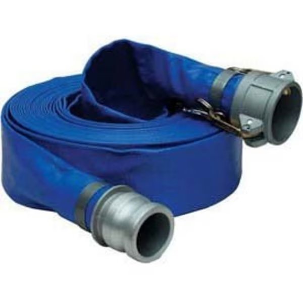Apache 2 x 25' PVC Lay Flat Discharge Hose w/ C x E Aluminum Cam & Groove Fittings, , Apache, Mfr#: 98138043