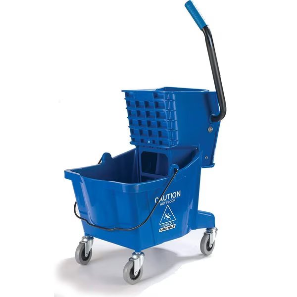 Mop Bucket and Wringer Combination, Blue, Plastic, Carlisle Foodservice, Mfr#: 3690814