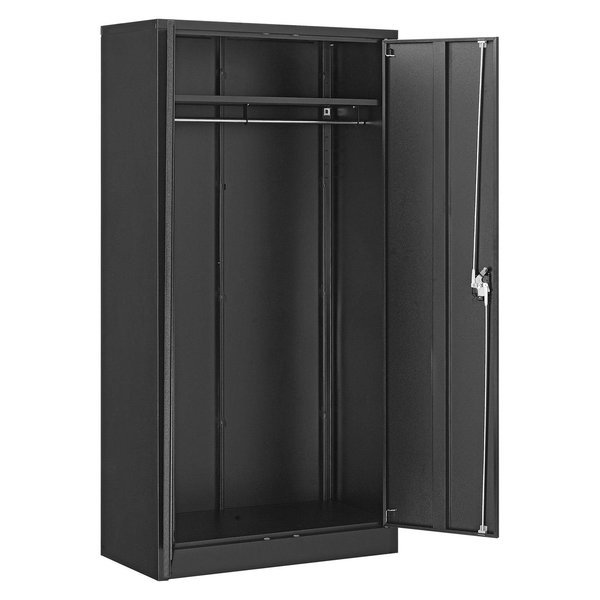 Assembled Wardrobe Cabinet, 36x18x72, Black, Global Industrial, Mfr#: 270032BK