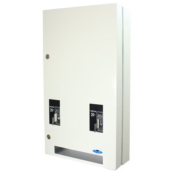 Double Sanitary Napkin, Tampon Vendor, White25 Cent Vending, Frost, Mfr#: 608-1-0.25