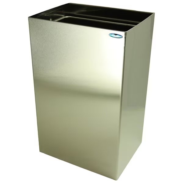 Rectangle Wall Mount Trash Can, Silver, Stainless Steel, Frost, Mfr#: 327