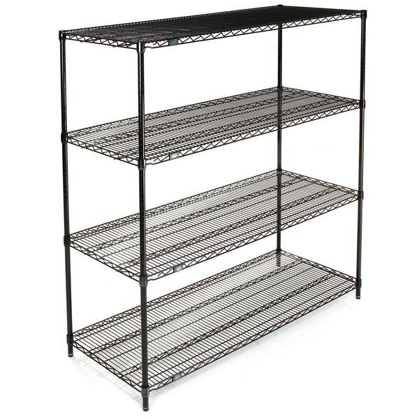 Wire Shelving, Black Epoxy, 72W X 24D X 63H, Nexel, Mfr#: 24726B