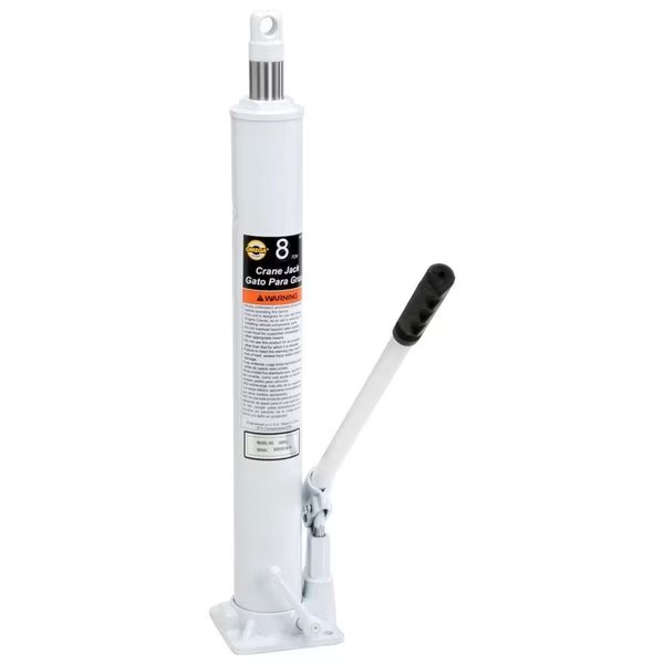 8 Ton Capacity Crane Jack, 4-3/4W x 5D, White, Omega, Mfr#: 44980