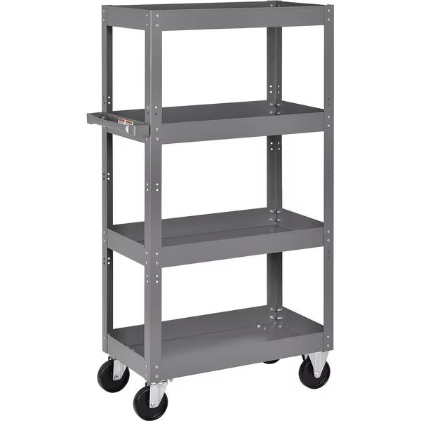 Multi-Level Steel Shelf Truck, 4 Shelves, 800 Lb. Capacity, 30L x 16W x 60H, Global Industrial, Mfr#: 988831