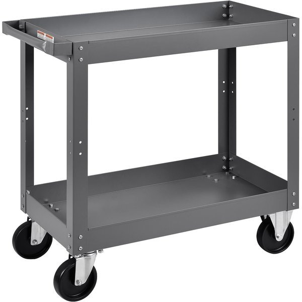 2 Shelf Deep Tray Steel Stock Cart, 800 Lb. Capacity, 30L x 16W x 32H, Global Industrial, Mfr#: 988837