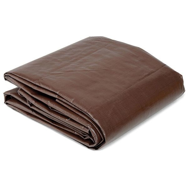 10 ft x 8 in Heavy Duty 16 Tarp, Brown, Polyethylene, Global Industrial, Mfr#: 298575