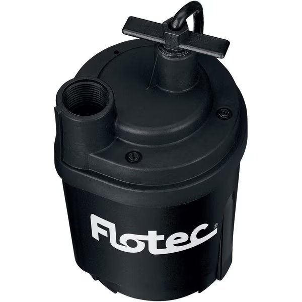 Submersible Water Removal Utility Pump 1/4 HP, 1600 GPH, Flotec, Mfr#: FP0S1600X-08