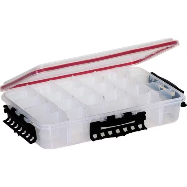 Plano Waterproof StowAway Utility Box, 4-15 Adj Compartments, 14L x 8-7/8W x 3H, Clear, Plano, Mfr#: 374310