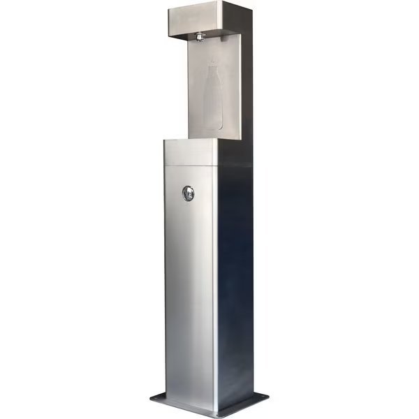 Outdoor Pedestal Bottle Filling Station, Stainless Steel, Global Industrial, Mfr#: 761222