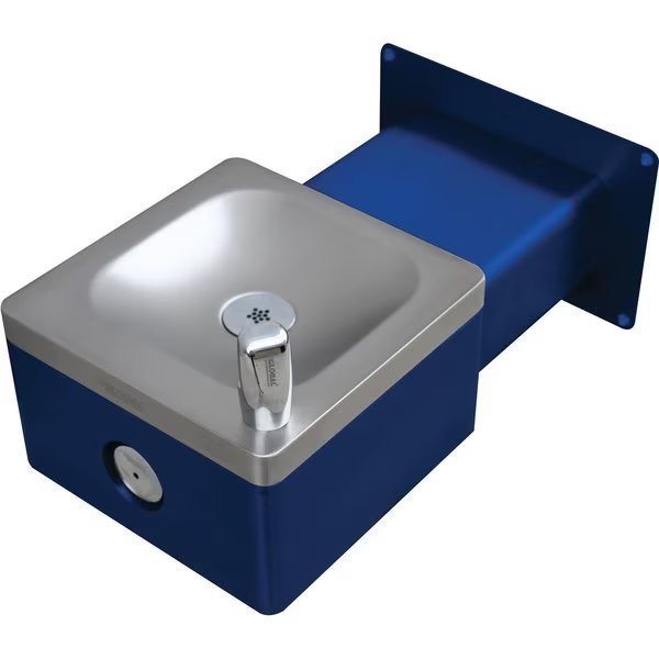 Outdoor Wall Mounted Drinking Fountain, Blue Powder Coat, Global Industrial, Mfr#: 761224BL