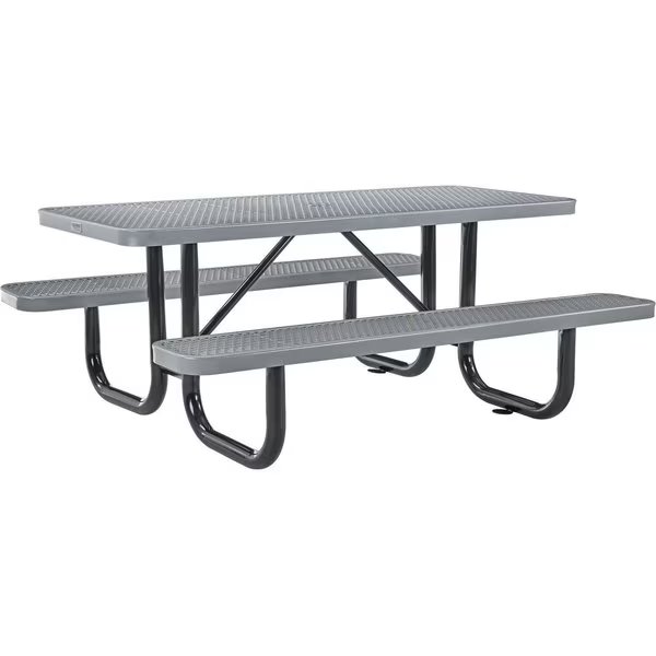 72 Rectangular Picnic Table, Surface Mount, Gray, Global Industrial, Mfr#: 277152GY