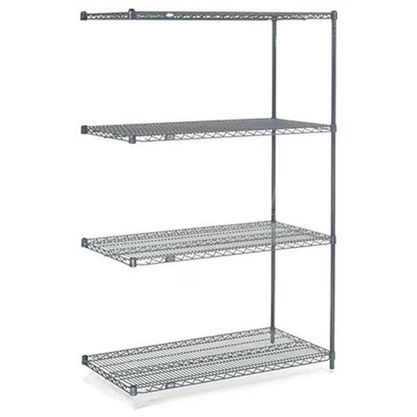 5 Tier Wire Shelving Add-On Unit, 42W x 24D x 86H, Nexel, Mfr#: A24428N5