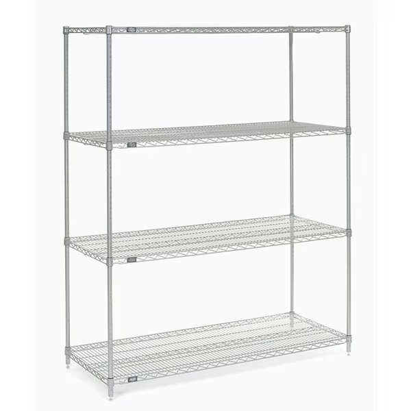 5 Tier Chrome Wire Shelving Starter Unit, 60W x 24D x 86H, Nexel, Mfr#: 24608C5