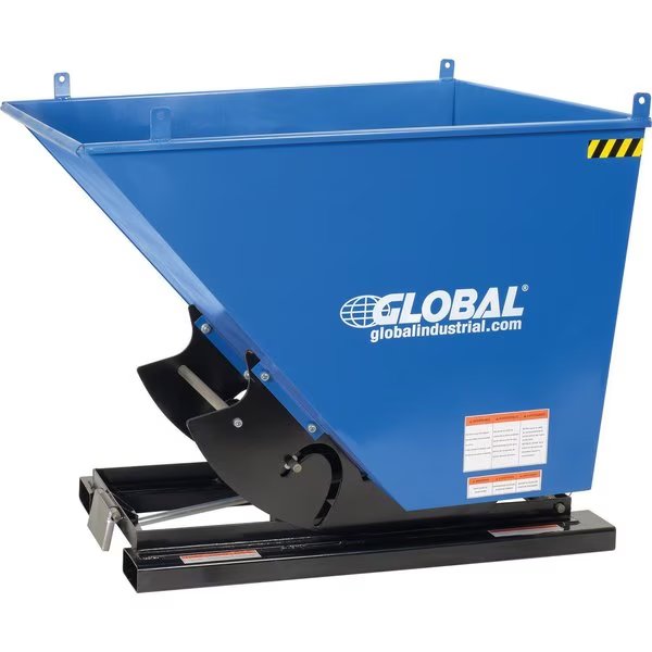 1/2 Cu. Yd Self-Dumping Forklift Hopper With Bump Release, 6000 Lb. Cap., Global Industrial, Mfr#: 989023