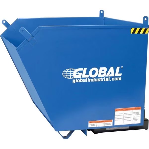 1/2 Cubic Yard Low-Profile Self-Dumping Forklift Hopper, 6000 Lb. Cap., Global Industrial, Mfr#: 989028