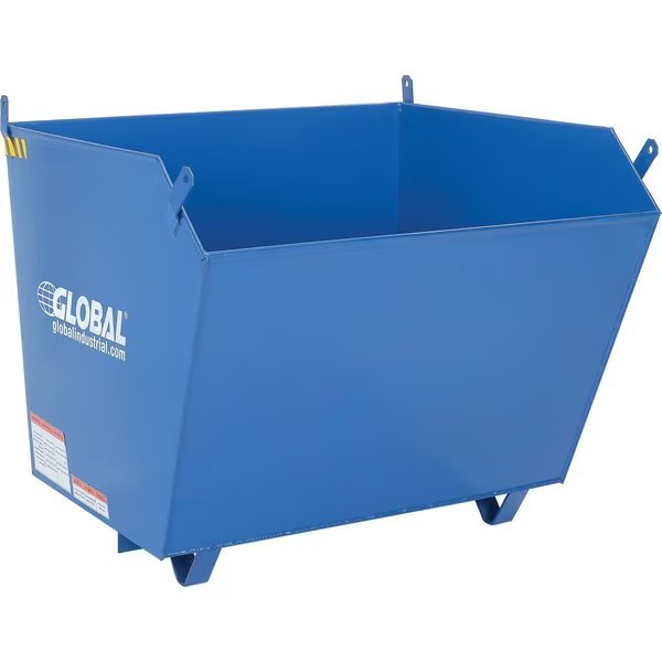 1-1/2 Cubic Yard Low-Profile Self-Dumping Forklift Hopper, 6000 Lb. Cap., Global Industrial, Mfr#: 989030
