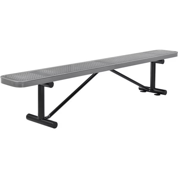 96 Perforated Metal Outdoor Flat Bench, Gray, Global Industrial, Mfr#: 262076GY